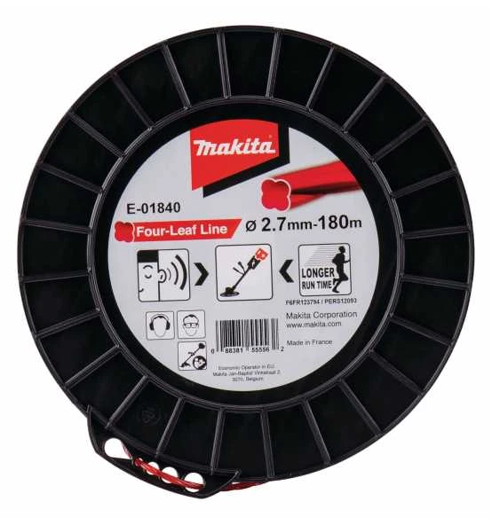 Makita Mähfaden Four-Leaf 2,7 Mm, 180 M, Rot 1 Makita Mähfaden Four-Leaf 2,7 Mm, 180 M, Rot