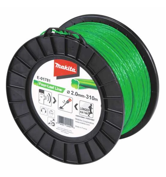 Makita Mähfaden Four-Leaf 2,0 Mm, 310 M, Grün 2 Makita Mähfaden Four-Leaf 2,0 Mm, 310 M, Grün – Bild 2