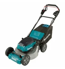 Makita Akku-Rasenmäher DLM465, 2x18V, 46 Cm, 60 L, 4 Akkus, Doppelladegerät, Inkl. Zubehör